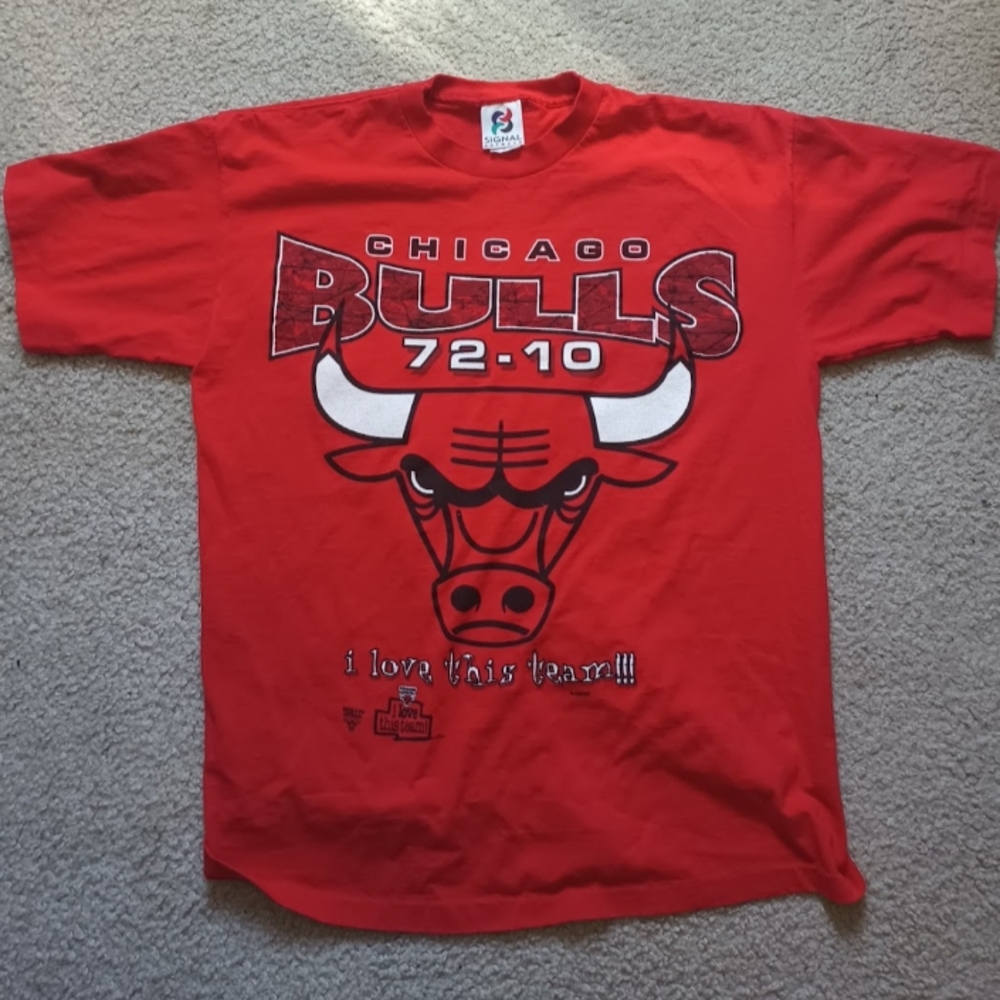 Vintage Signal Sportswear Chicago Bulls Red Graphic T-Shirt Men's Size XL